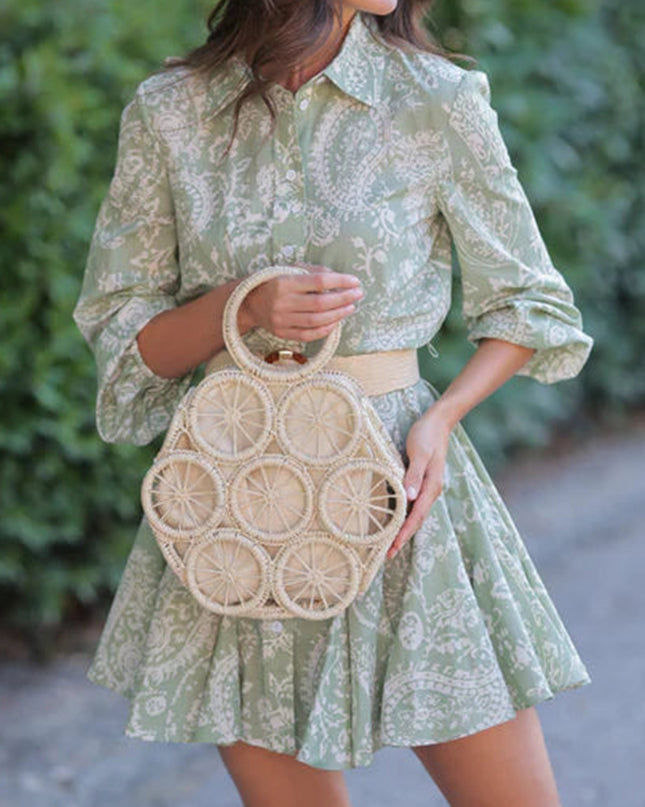 Sunshine Woven Straw Handle Bag