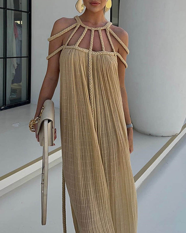 Draped Braids Cover Up Maxi Dress
