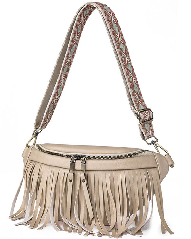 Vintage Totem Shoulder Strap Tassel Hobo Bag