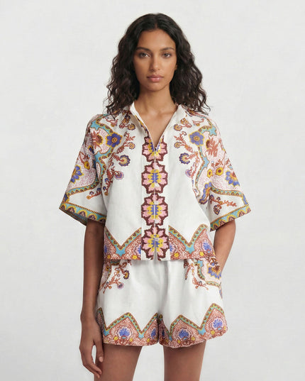 Bohemian Floral Print Two-Piece Set