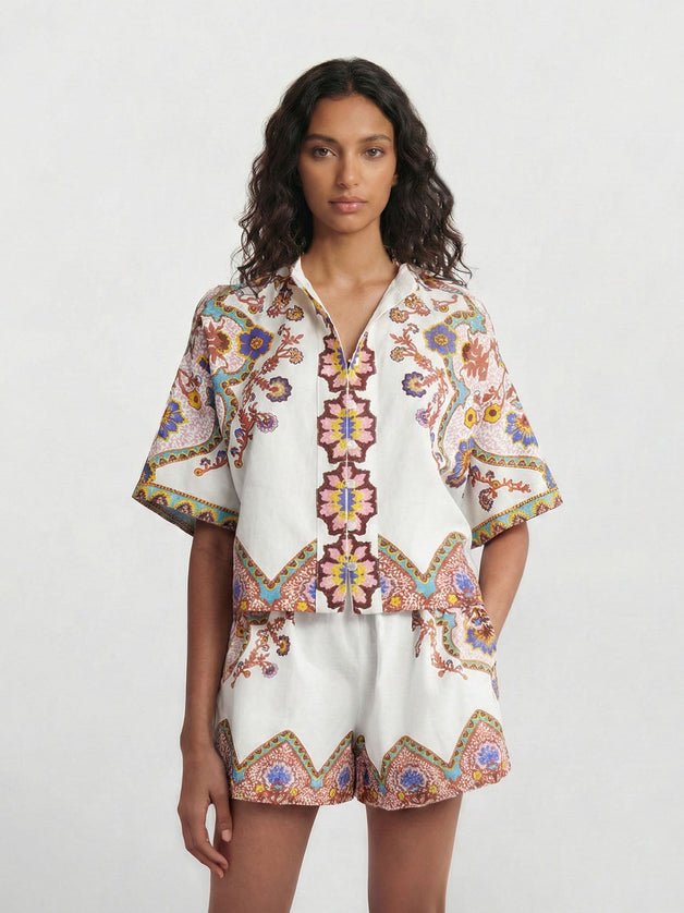 Bohemian Floral Print Two-Piece Set