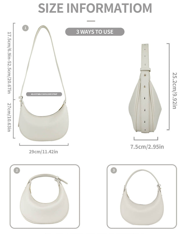 Trendy Shoulder Strap Adjustable Hand Crossbody Crescent Bag