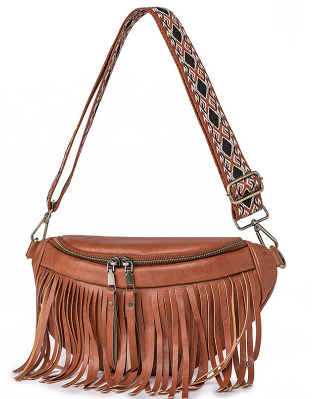 Vintage Totem Shoulder Strap Tassel Hobo Bag