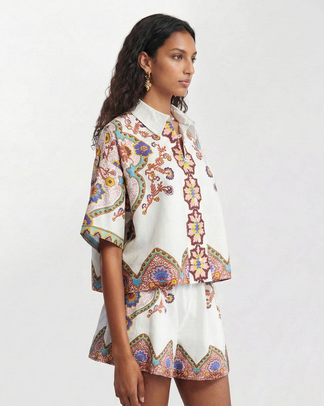 Bohemian Floral Print Two-Piece Set