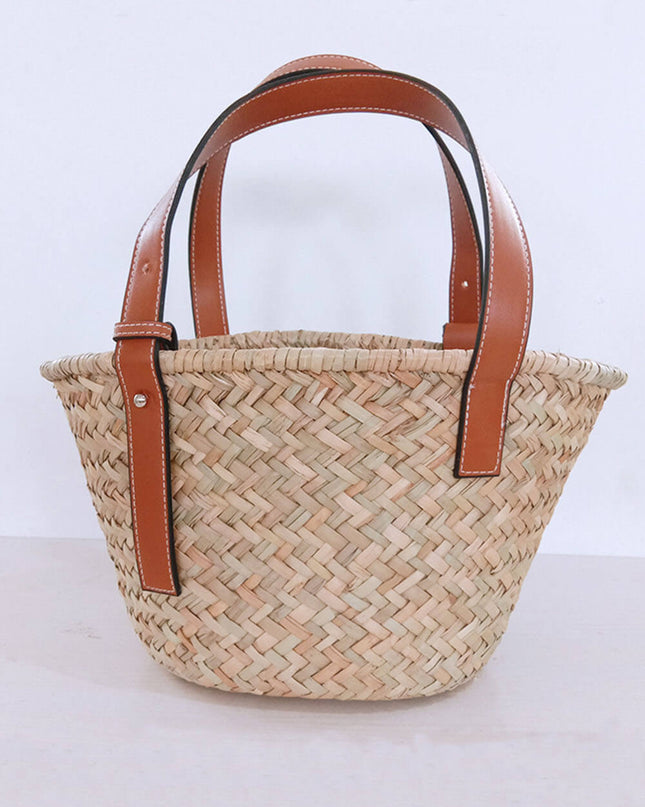 Mitsubishi Straw Bias Shoulder Bags
