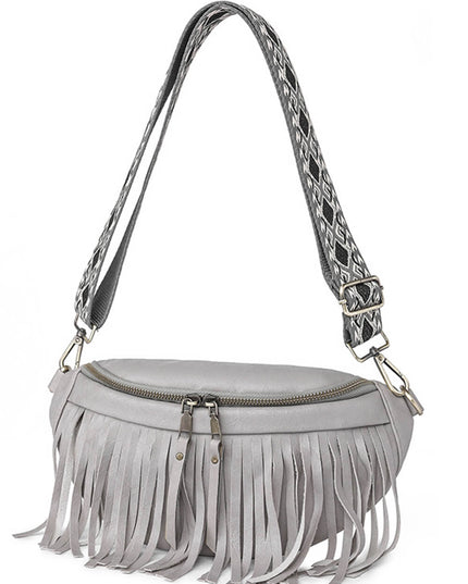 Vintage Totem Shoulder Strap Tassel Hobo Bag