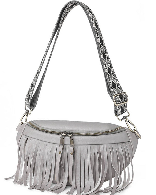 Vintage Totem Shoulder Strap Tassel Hobo Bag