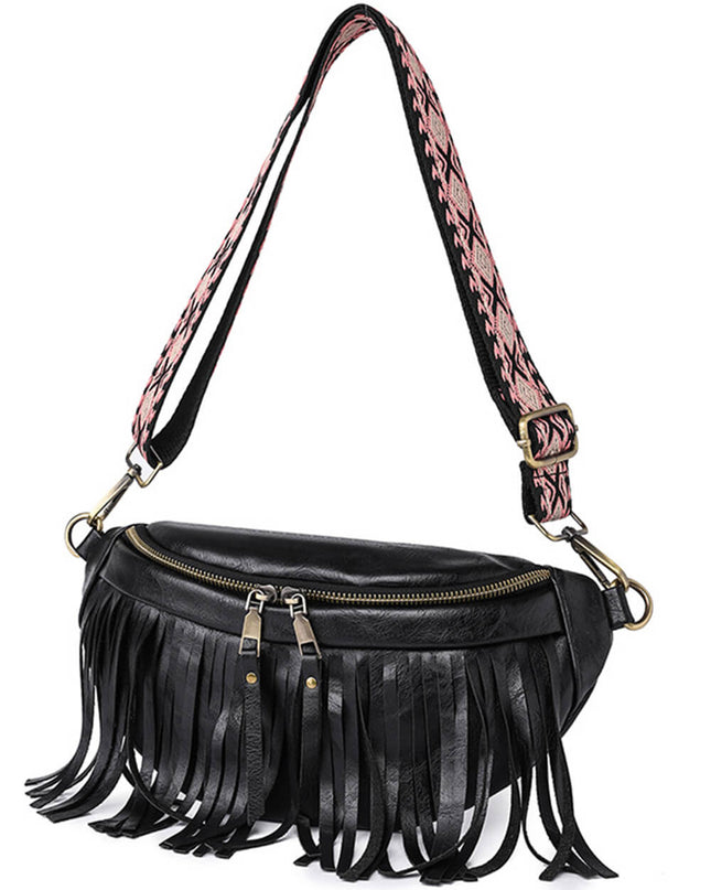 Vintage Totem Shoulder Strap Tassel Hobo Bag