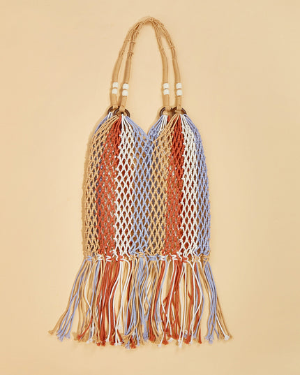 Fringe Net Rope Woven Shoulder Bag