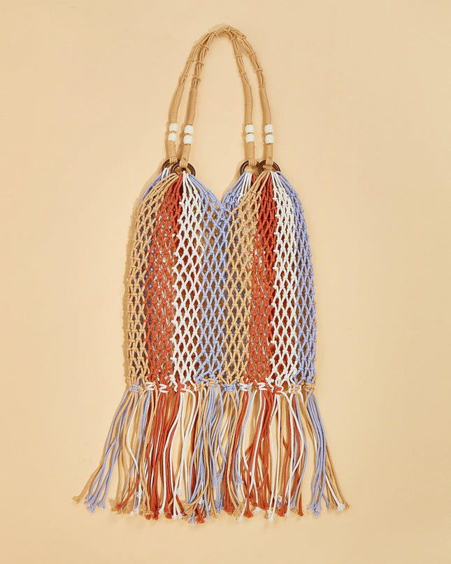 Fringe Net Rope Woven Shoulder Bag