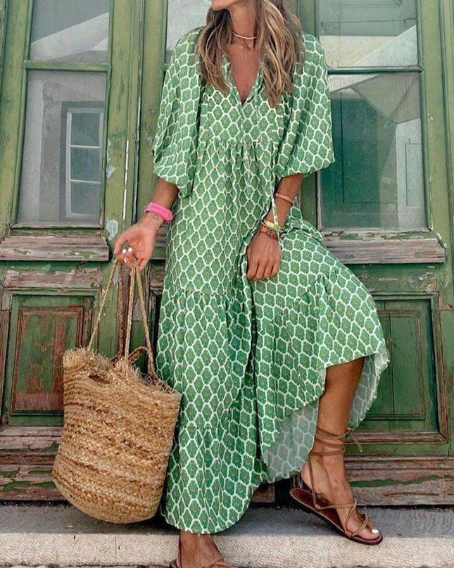 Bohemian Printed Maxi Dress