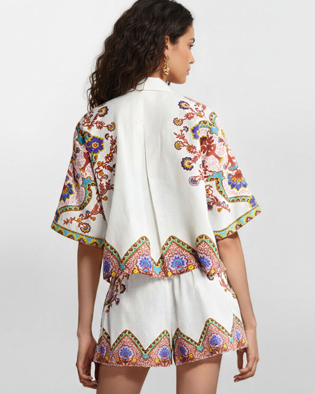 Bohemian Floral Print Two-Piece Set