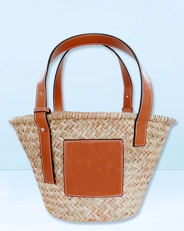 Mitsubishi Straw Bias Shoulder Bags