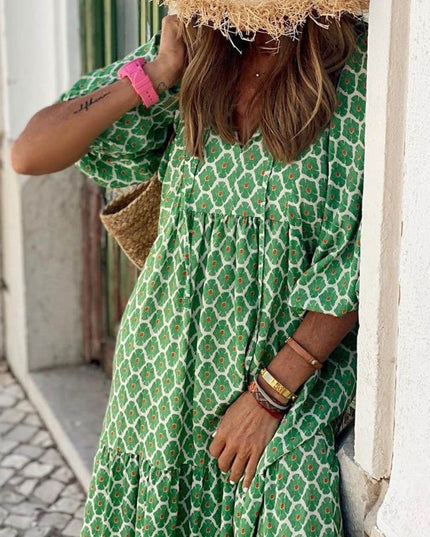 Bohemian Printed Maxi Dress