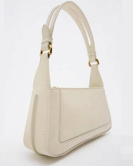 Square Faux Patent Finished Shoulder Bag