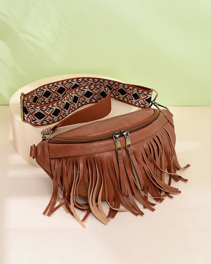 Vintage Totem Shoulder Strap Tassel Hobo Bag
