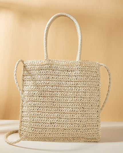 Colored Flower Woven Straw Bag