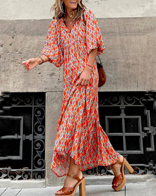 Bohemian Printed Maxi Dress