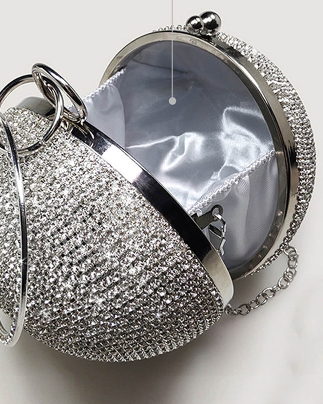 Round Crystal Rhinestone Wrist Tote