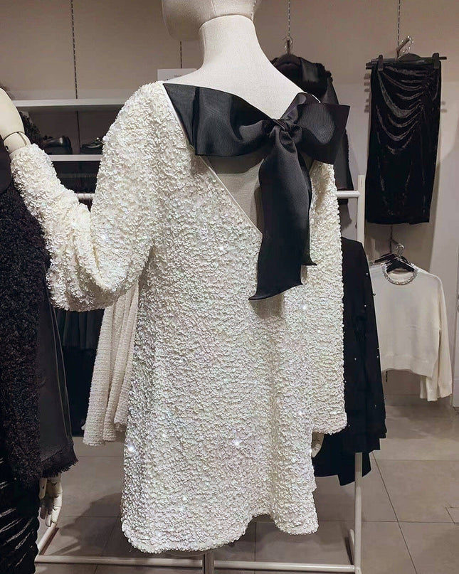 Sequined Tie-back Dress