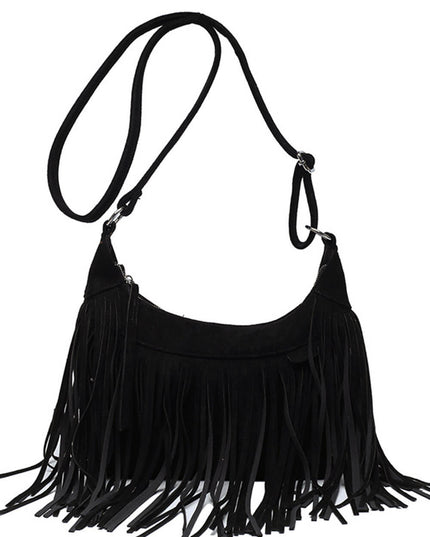 Bohemian Tassel Faux Deerskin Vintage Saddle Bag