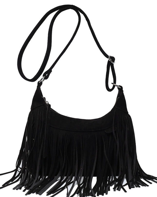 Bohemian Tassel Faux Deerskin Vintage Saddle Bag