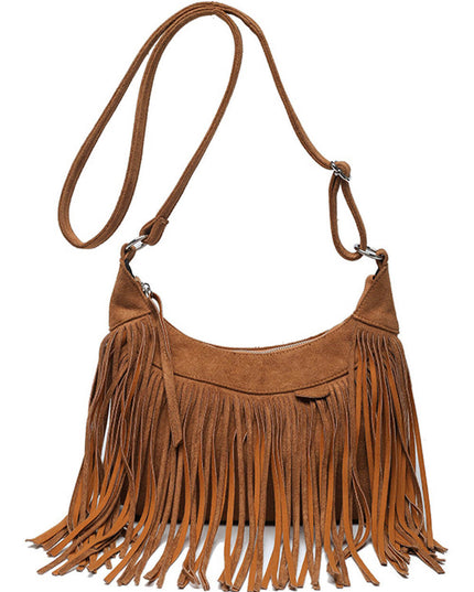 Bohemian Tassel Faux Deerskin Vintage Saddle Bag