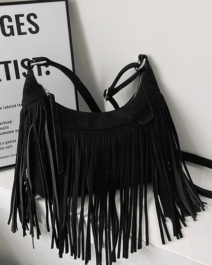 Bohemian Tassel Faux Deerskin Vintage Saddle Bag