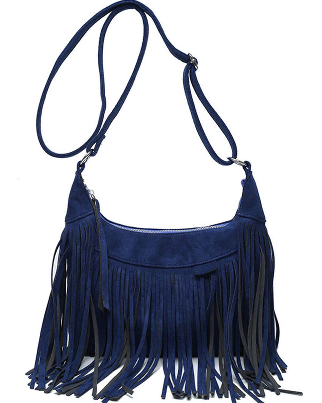 Bohemian Tassel Faux Deerskin Vintage Saddle Bag