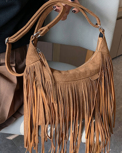 Bohemian Tassel Faux Deerskin Vintage Saddle Bag