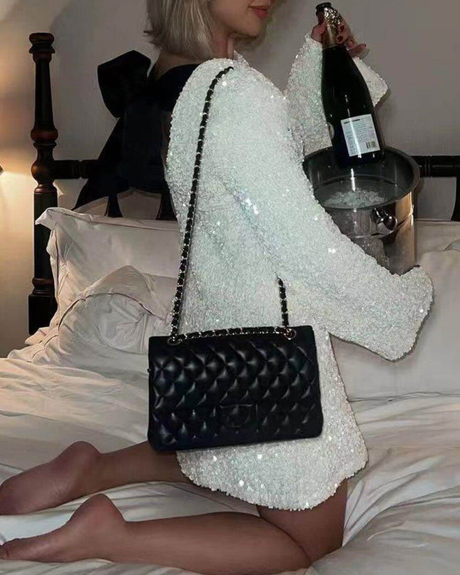 Sequined Tie-back Dress