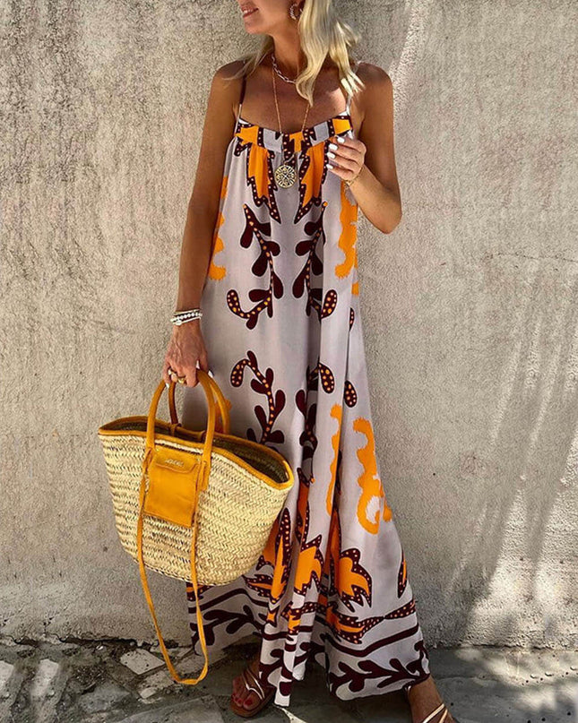 Ethnic Printed Loose Cami Maxi Dress