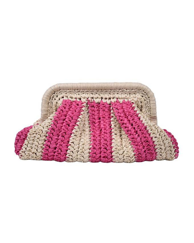 Contrast Color Straw Bag