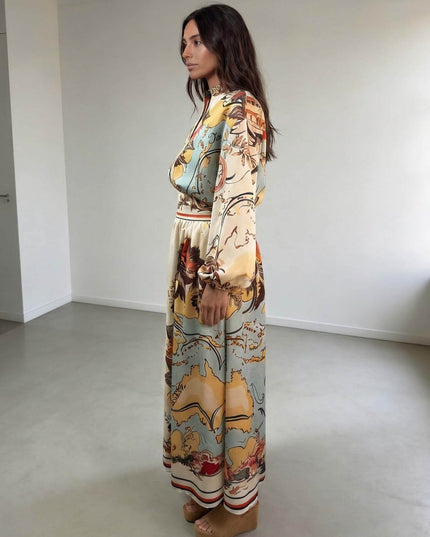 Retro Map Print Two-piece Set