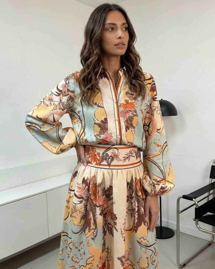 Retro Map Print Two-piece Set
