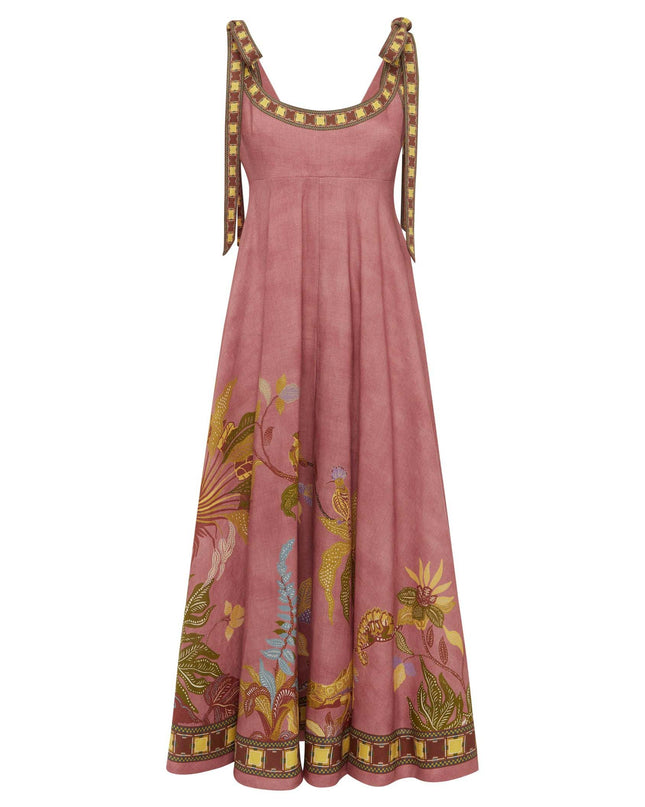 Unique Tropical Lizard Print Maxi Dress