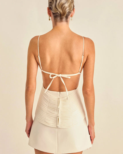 Fashion Lace Backless Mini Dress
