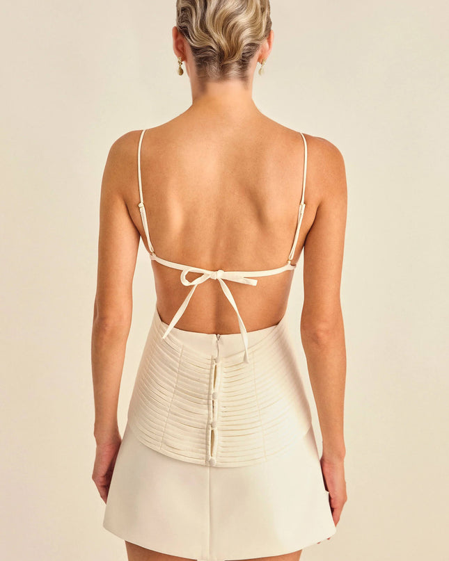 Fashion Lace Backless Mini Dress