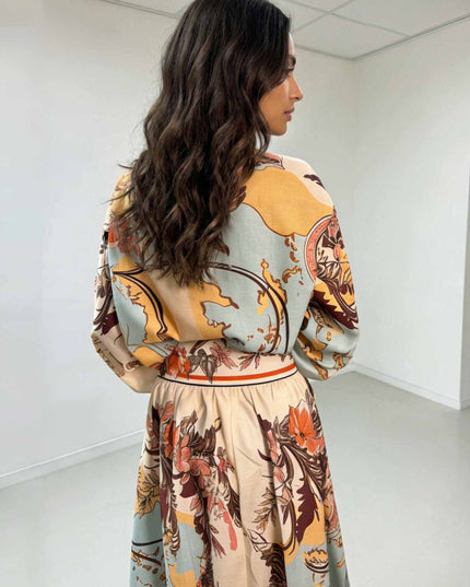 Retro Map Print Two-piece Set