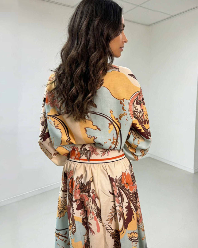 Retro Map Print Two-piece Set