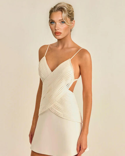 Fashion Lace Backless Mini Dress