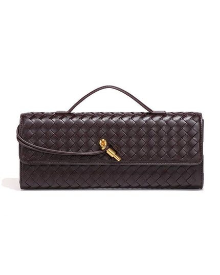 Two Way Woven Flap Clutch Shoulder Bag