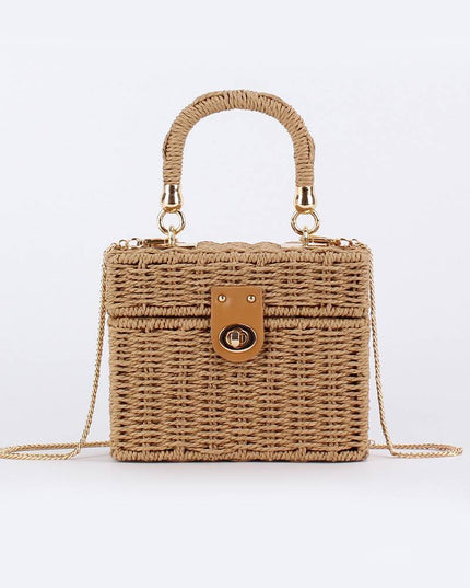 Small Square Box Woven Bag Chain Bag
