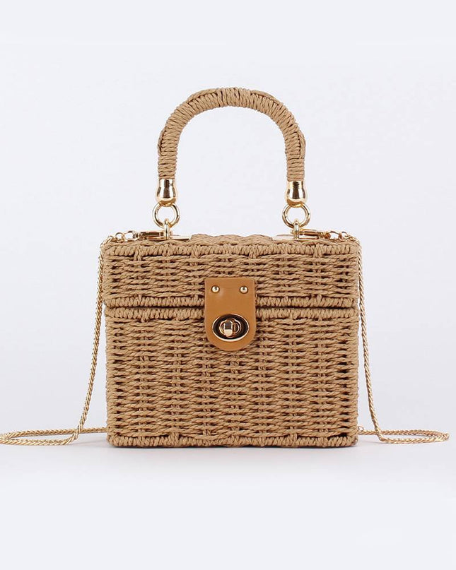 Small Square Box Woven Bag Chain Bag