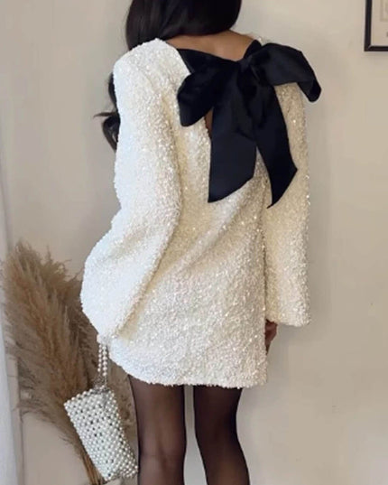 Sequined Tie-back Dress