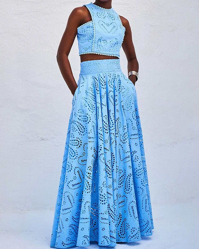 "Azure Lace" Eyelet Embroidery Set