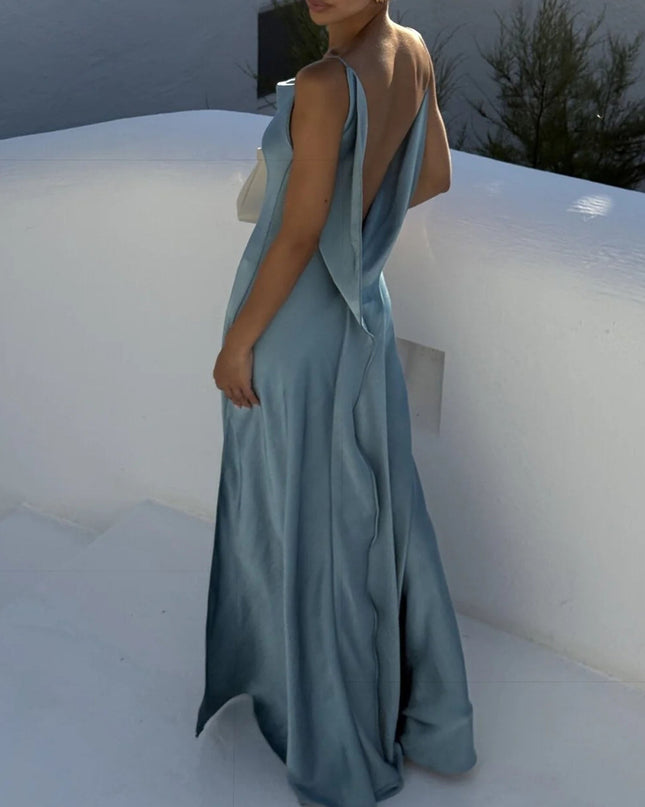 "Ethereal Satin" Cowl Neck Slip Maxi Dress