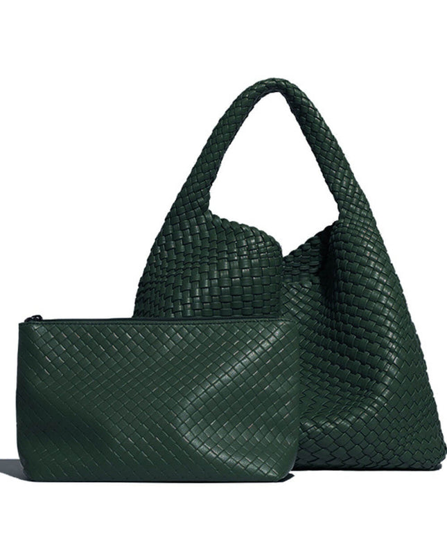 Recycled Vegan Intrecciato Shoulder Bag