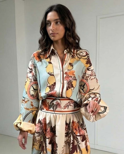 Retro Map Print Two-piece Set