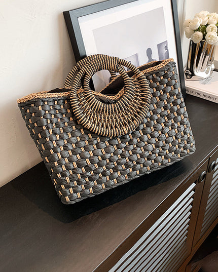 Fashionable Holiday Beach Handmade Straw Bag